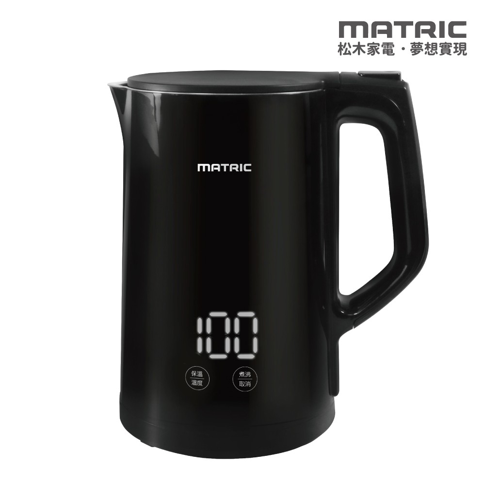 1.5L觸控式智能定溫快煮壺MG-KT1522M /亮光黑 (STRIX溫控器)