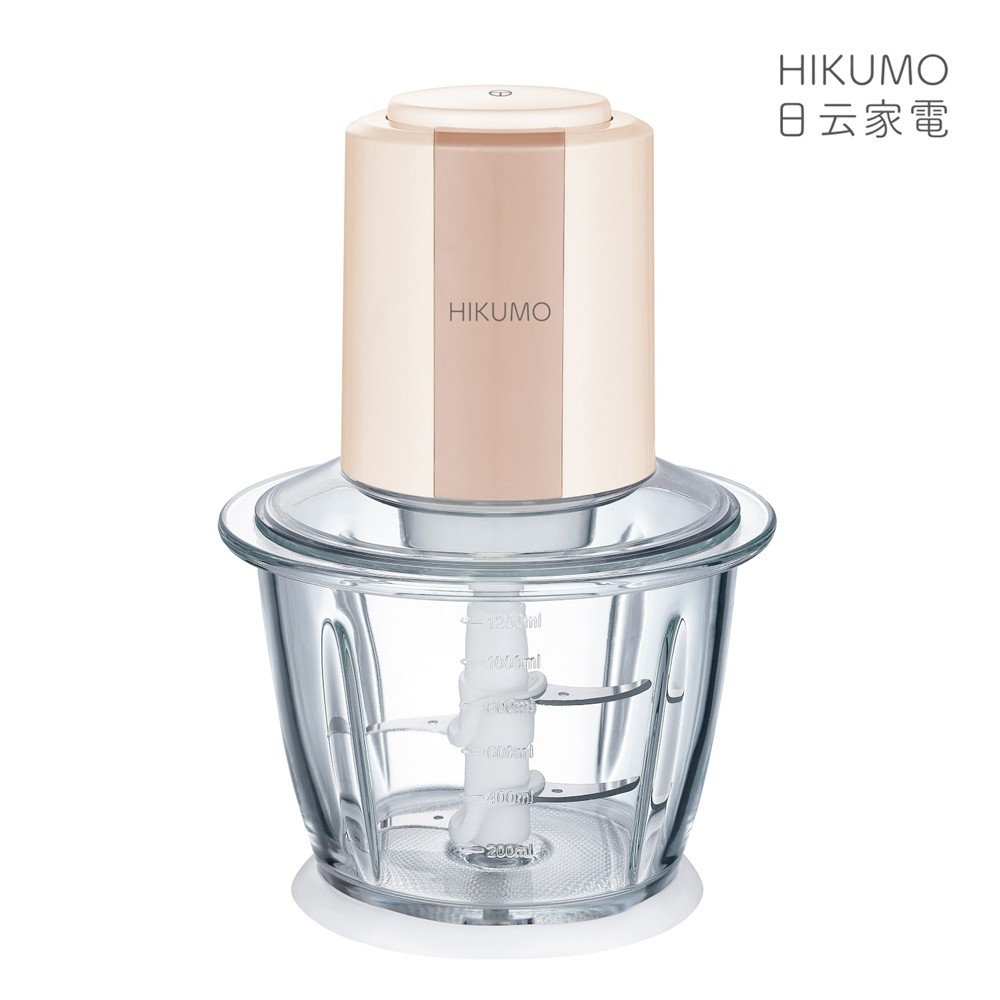【HIKUMO 日云】晶亮玻璃杯四刀刃調理機HKM-FC0301 (1200ml大容量)